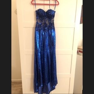 Royal Blue sequin prom dress